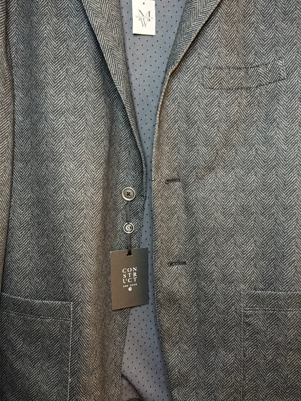 Gray Herringbone Men's Blazer